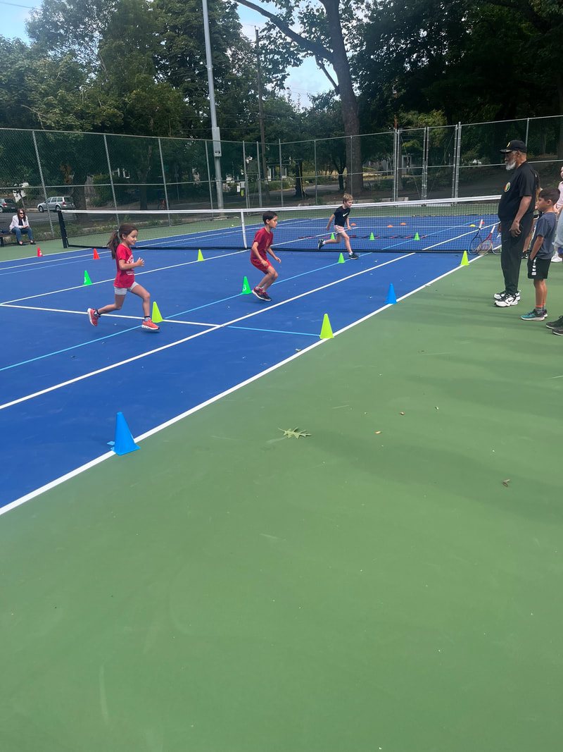 Footwork drills on court